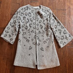 Leopard Print Open Front Cardigan